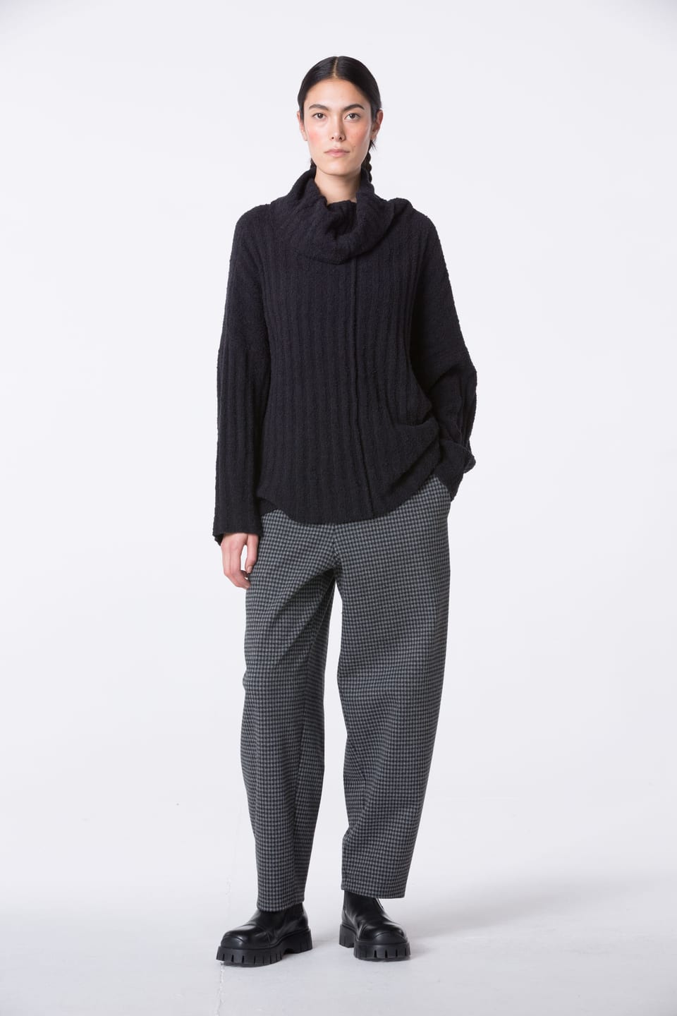 Trousers 446 - Jacquard jersey cotton blend - 980MOUNTAIN - 10240710144