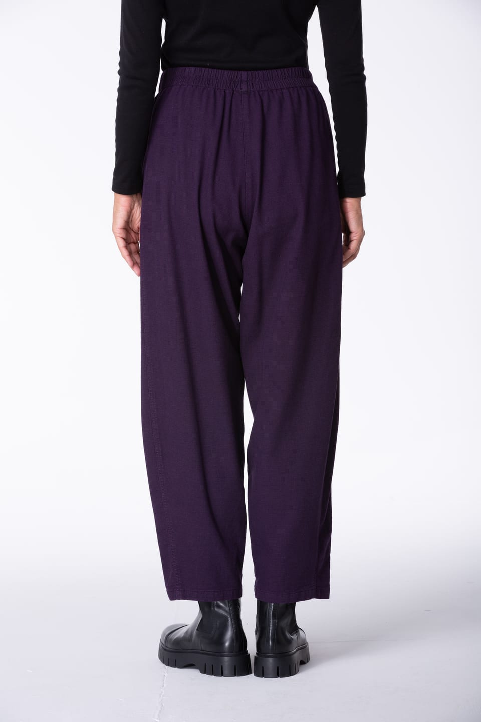 Trousers 447 - Cotton ECOVERO™ viscose blend with stretch - 482ACAI - 10240710145