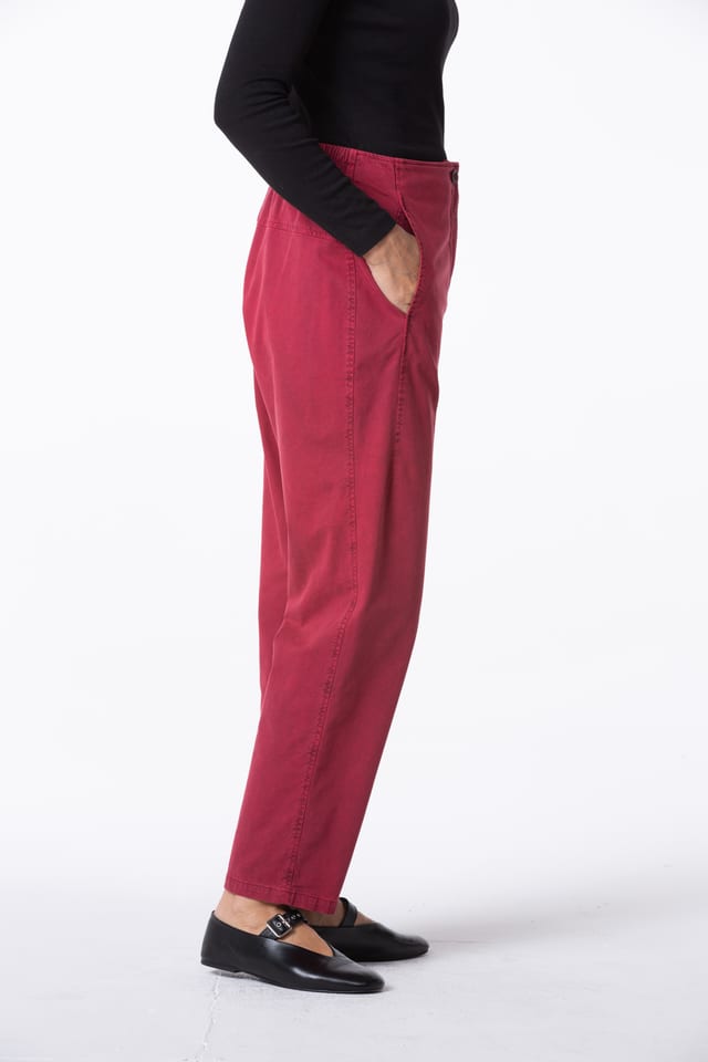 Trousers 449 - TENCEL™ Lyocell - cotton blend with stretch - 342GARNET - 10240710147