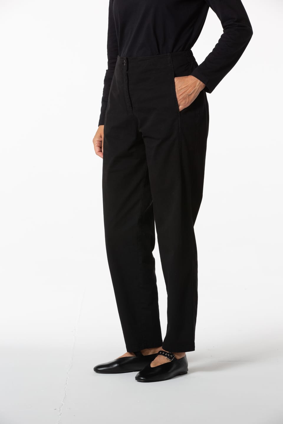 Trousers 449 - TENCEL™ Lyocell - cotton blend with stretch - 990BLACK - 10240710147