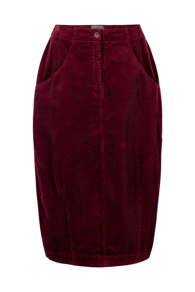 Skirt 403 - Pure cotton corduroy - 372WINE - 10240710148