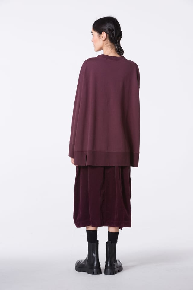 Skirt 403 - Pure cotton corduroy - 372WINE - 10240710148