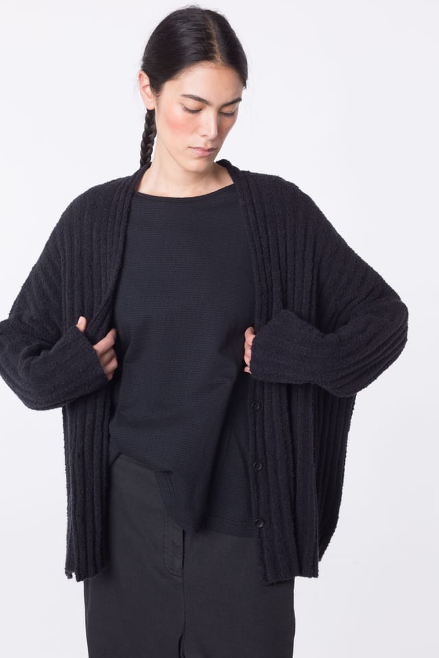 Jacket 406 - Bouclé cotton blend - 990BLACK - 10240713028