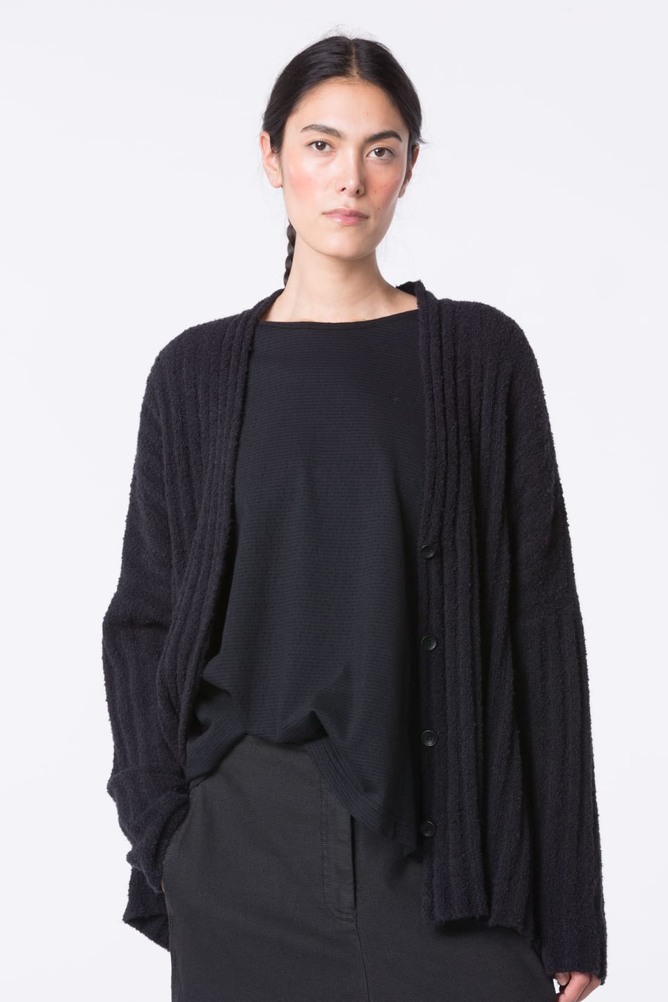 Bunda 406 - Bavlněná směs Bouclé - 990BLACK - 10240713028