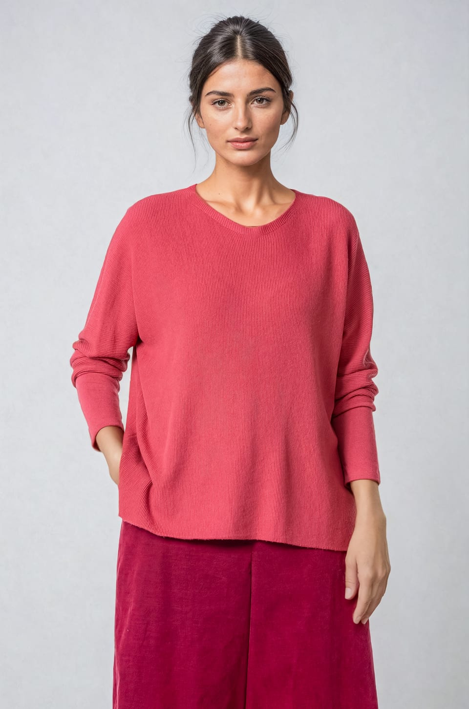 Pullover 435 - Pure merino wool - 340GARNET - 10240713034
