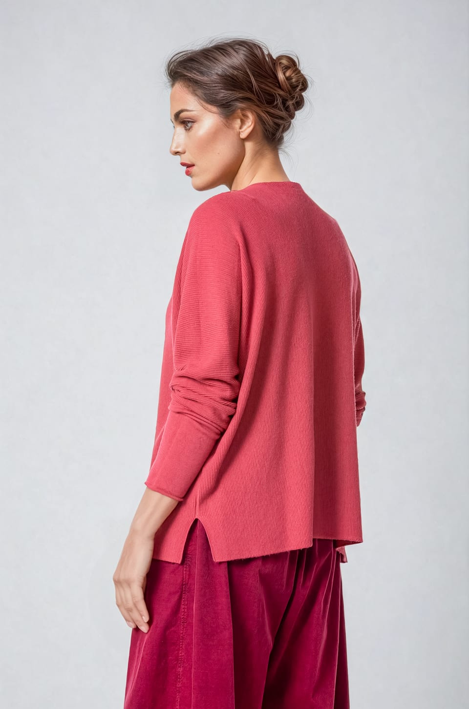 Pullover 435 - Pure merino wool - 340GARNET - 10240713034