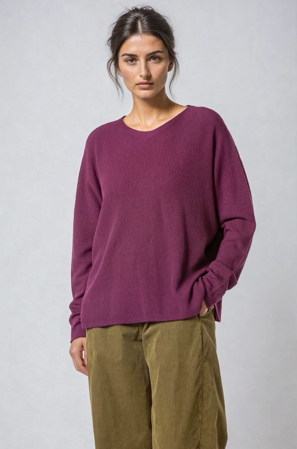 Pullover 435 - Pure merino wool - 370WINE - 10240713034