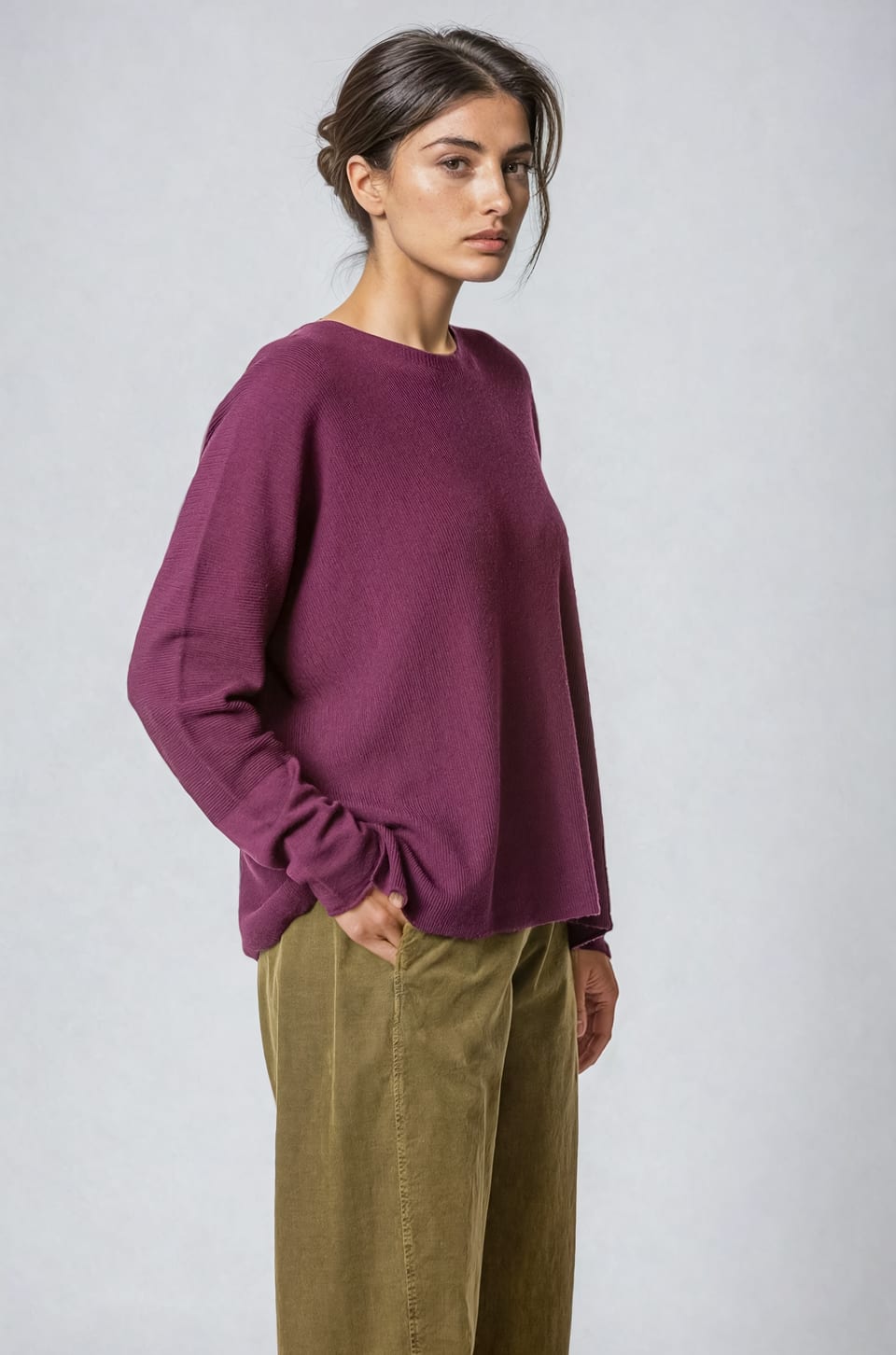 Pullover 435 - Pure merino wool - 370WINE - 10240713034