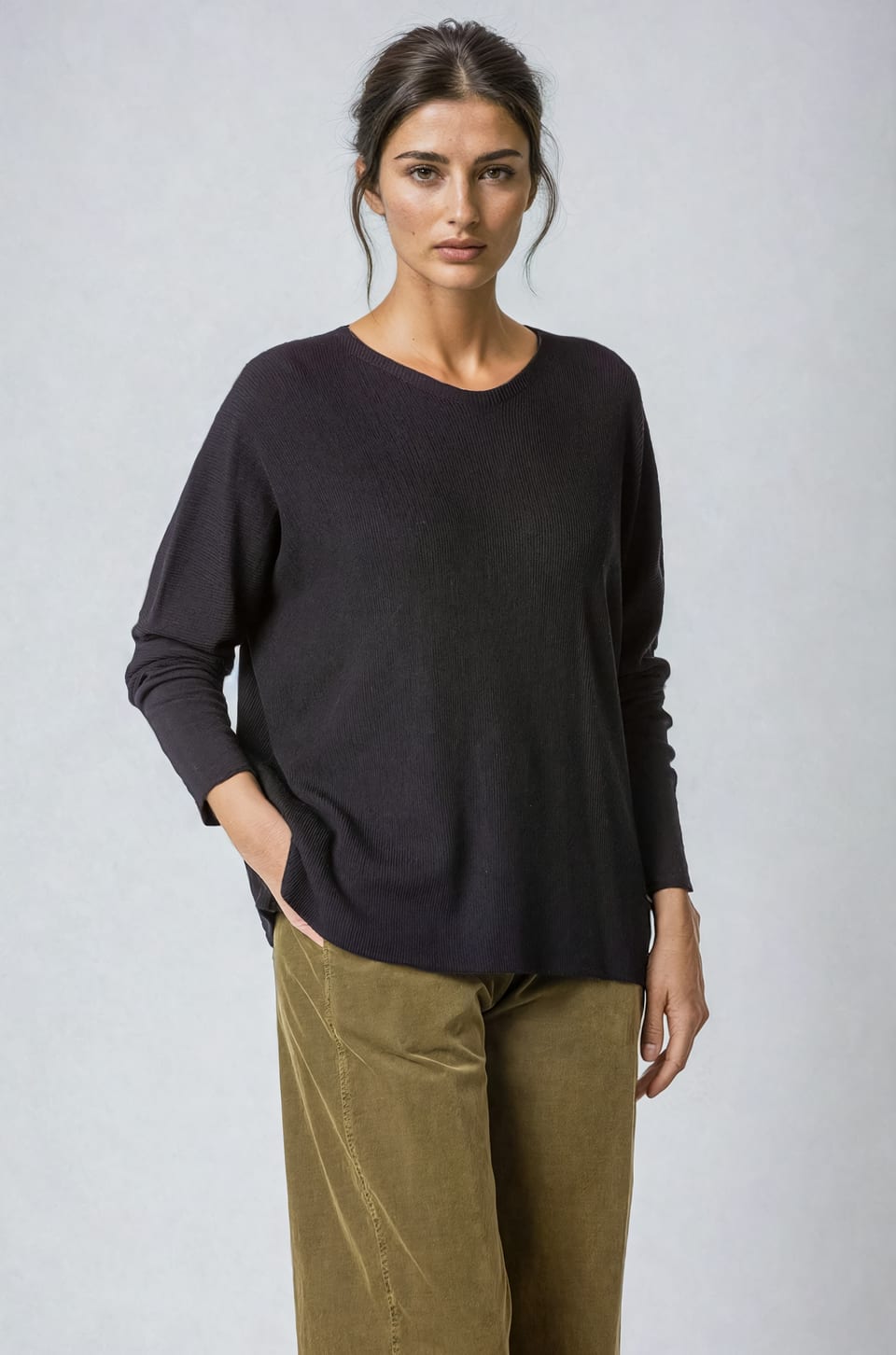 Pullover 435 - Pure merino wool - 990BLACK - 10240713034
