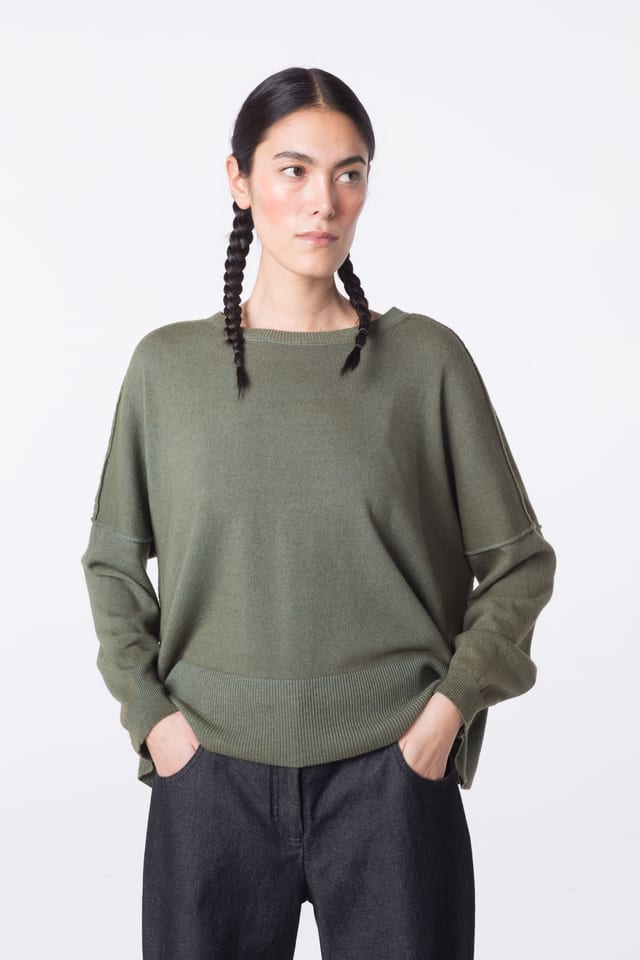 Pullover 448 - Pure merino wool - 770LICHEN - 10240713044