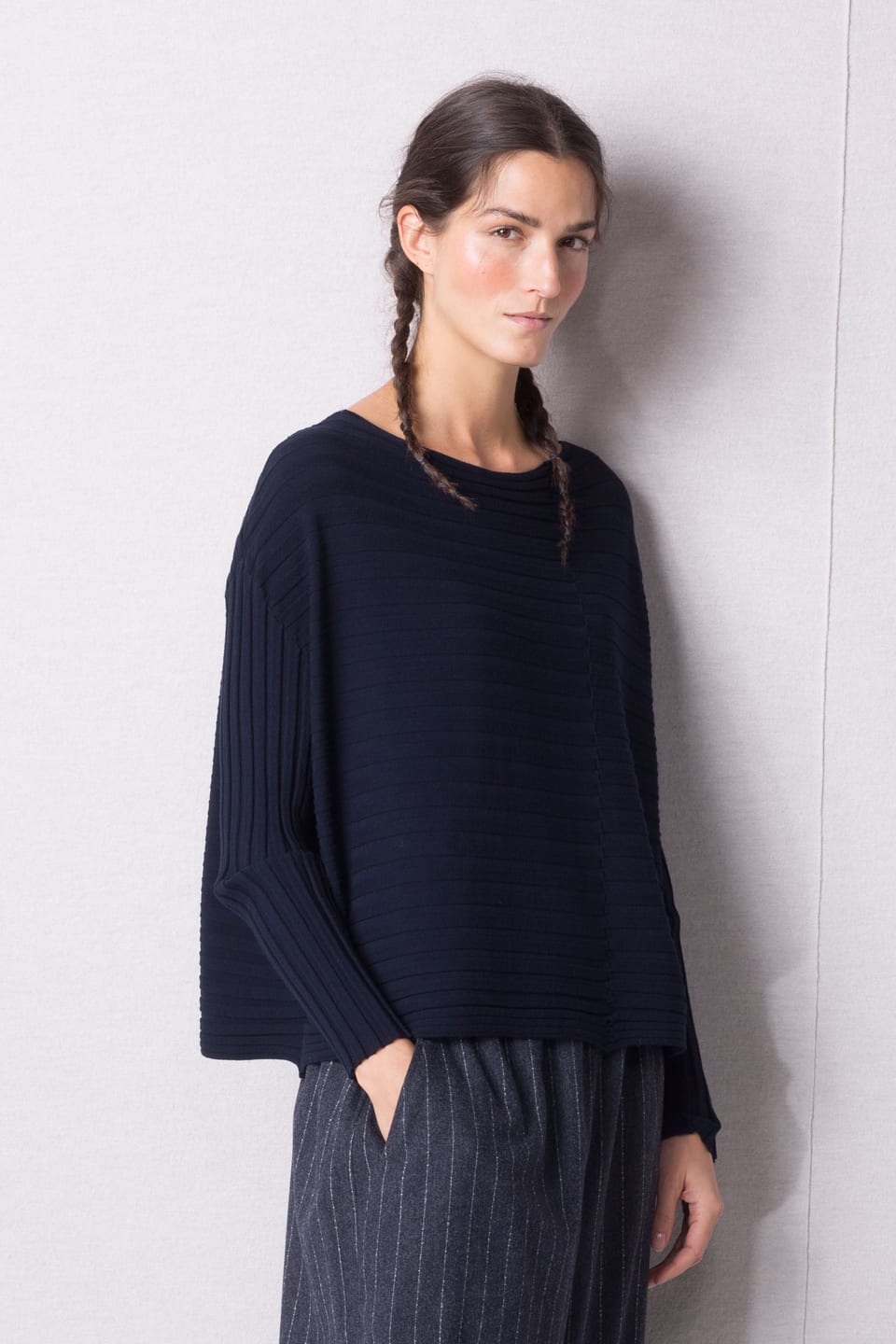 Pullover 450 - ECOVERO™ viscose blend - 490NAVY - 10240713047