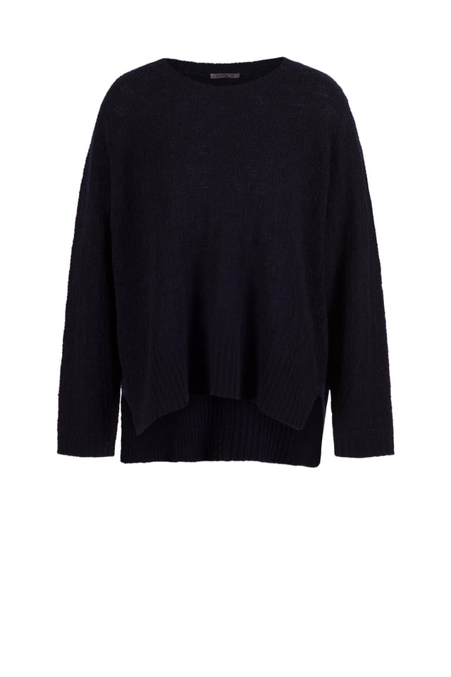 Pullover 458 - Bouclé Schurwollmischung - 490NAVY - 10240713054