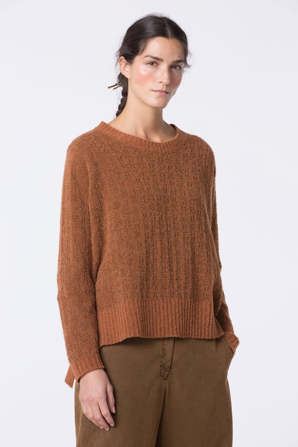 Pullover 458 - Bouclé virgin wool blend - 850SISAL - 10240713054