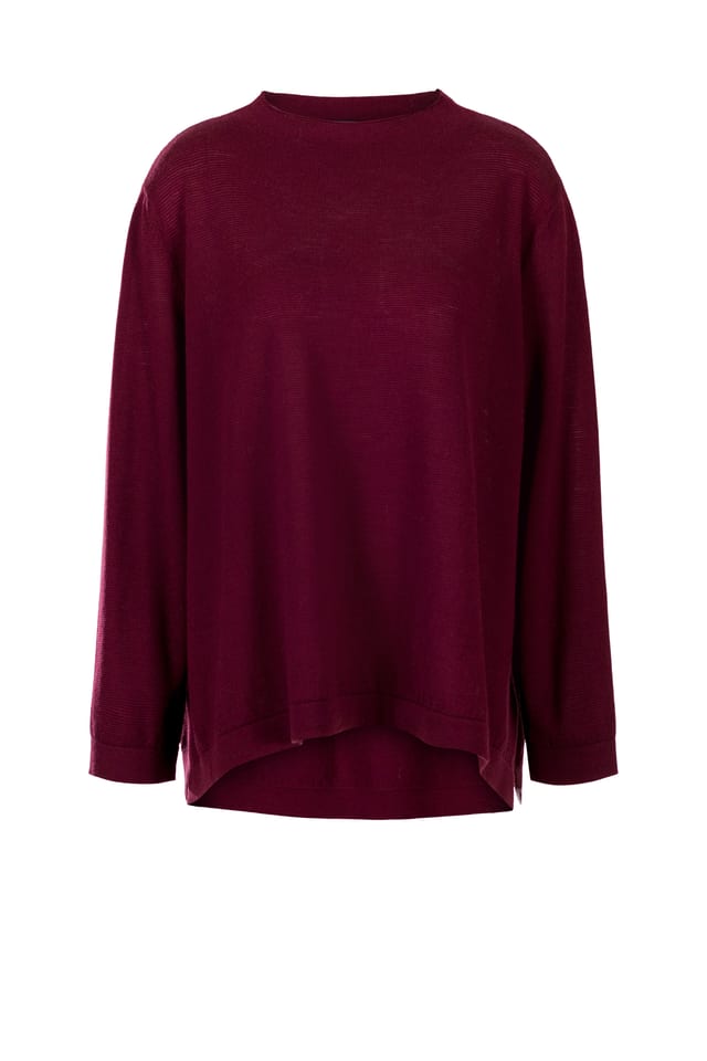 Pullover 464 - Pure merino wool - 370WINE - 10240713061