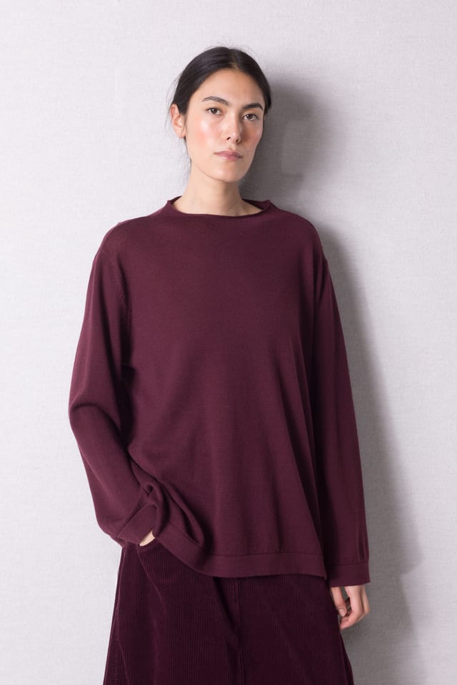 Pullover 464 - Pure merino wool - 370WINE - 10240713061