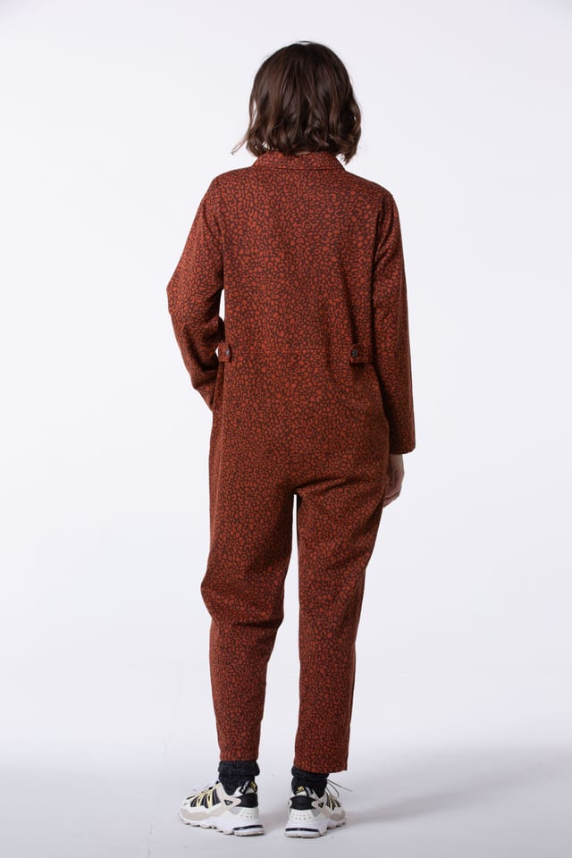 Jumpsuit 404 - Happy-Tiger print" on pure cotton - 252ROOIBOS - 60240710009