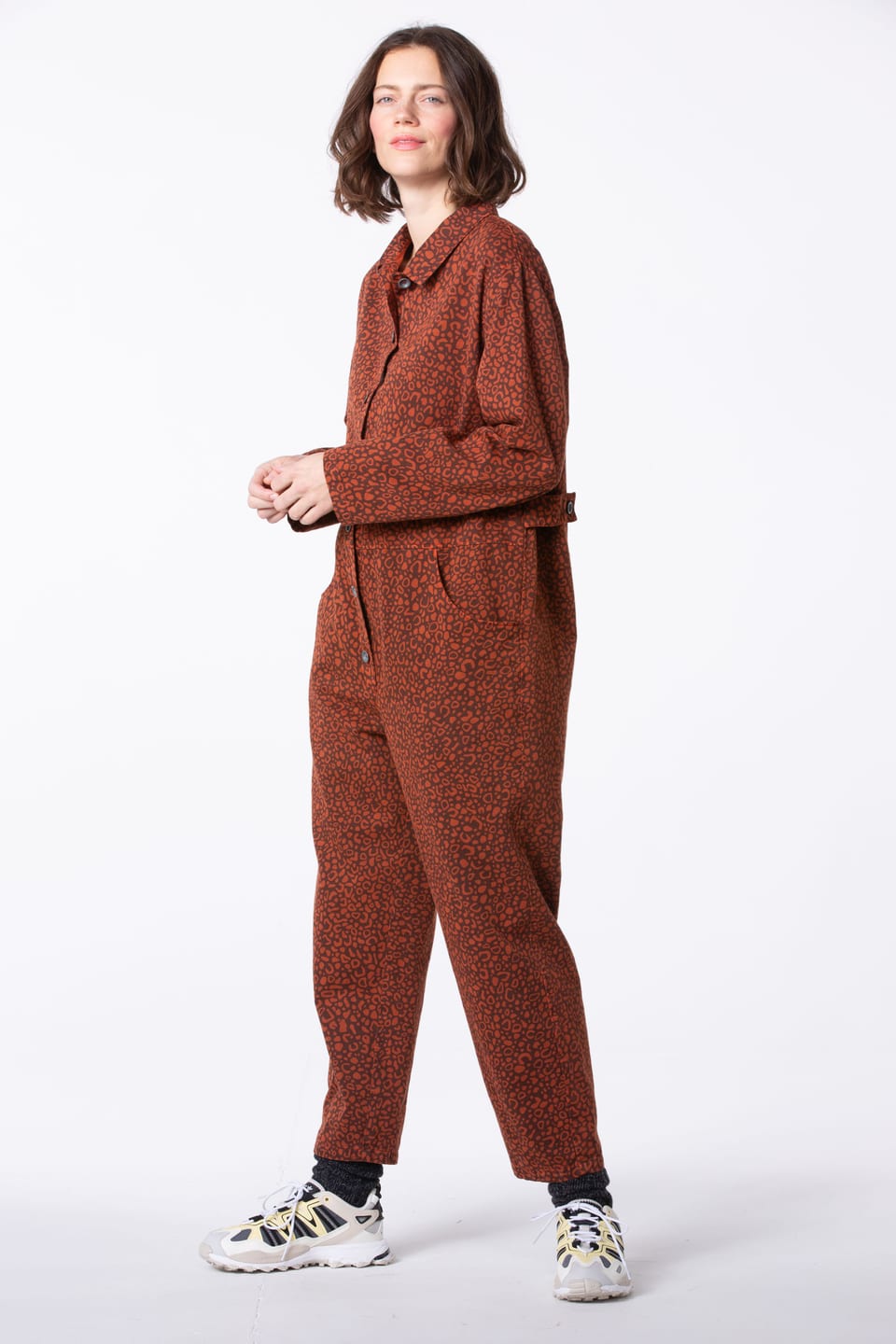 Jumpsuit 404 - Happy-Tiger print" on pure cotton - 252ROOIBOS - 60240710009