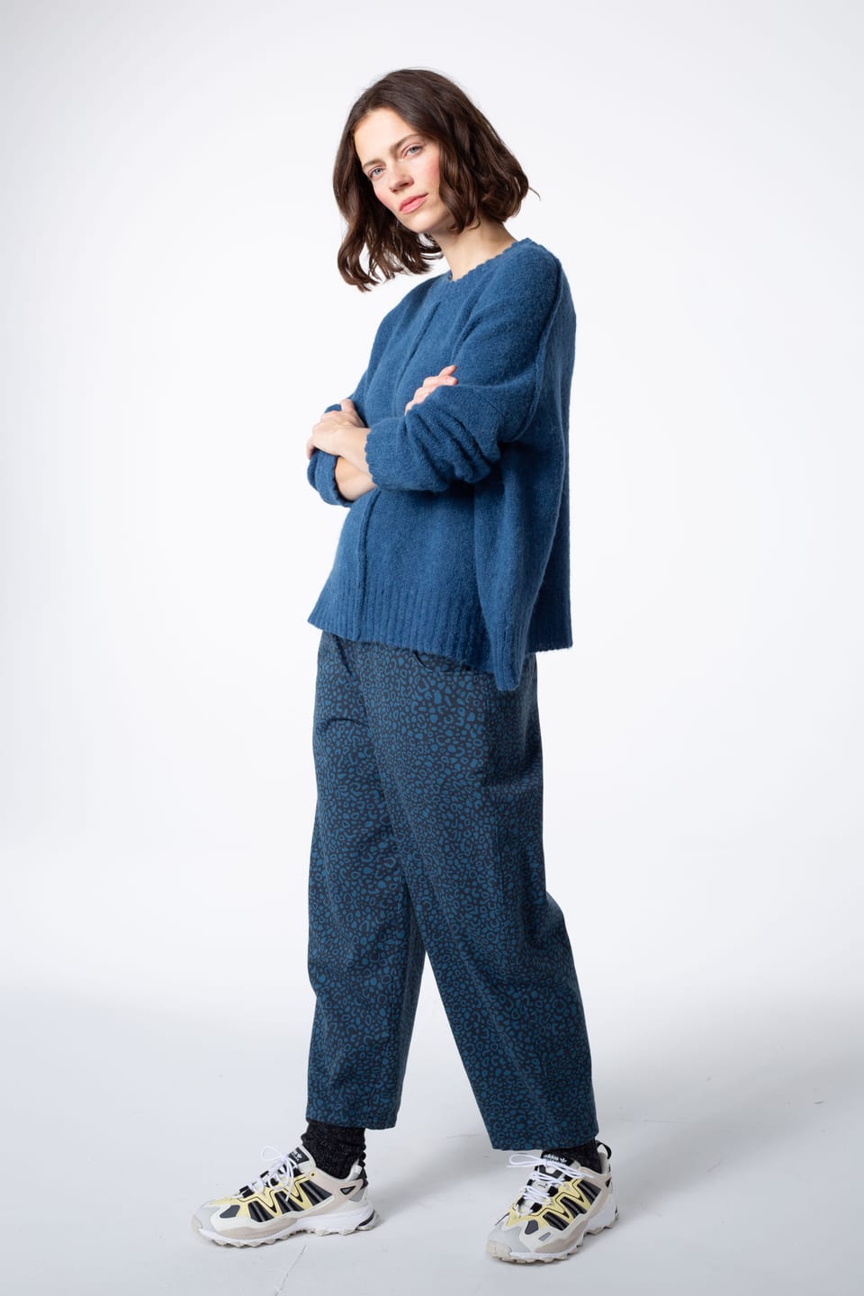 Trousers 405 - Happy-Tiger print" on pure cotton - 560INK - 60240710013