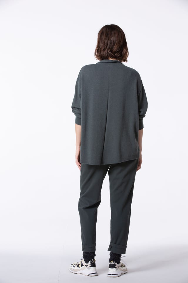 Trousers 408 - Cotton moleskin with stretch - 590JUNIPER - 60240710016