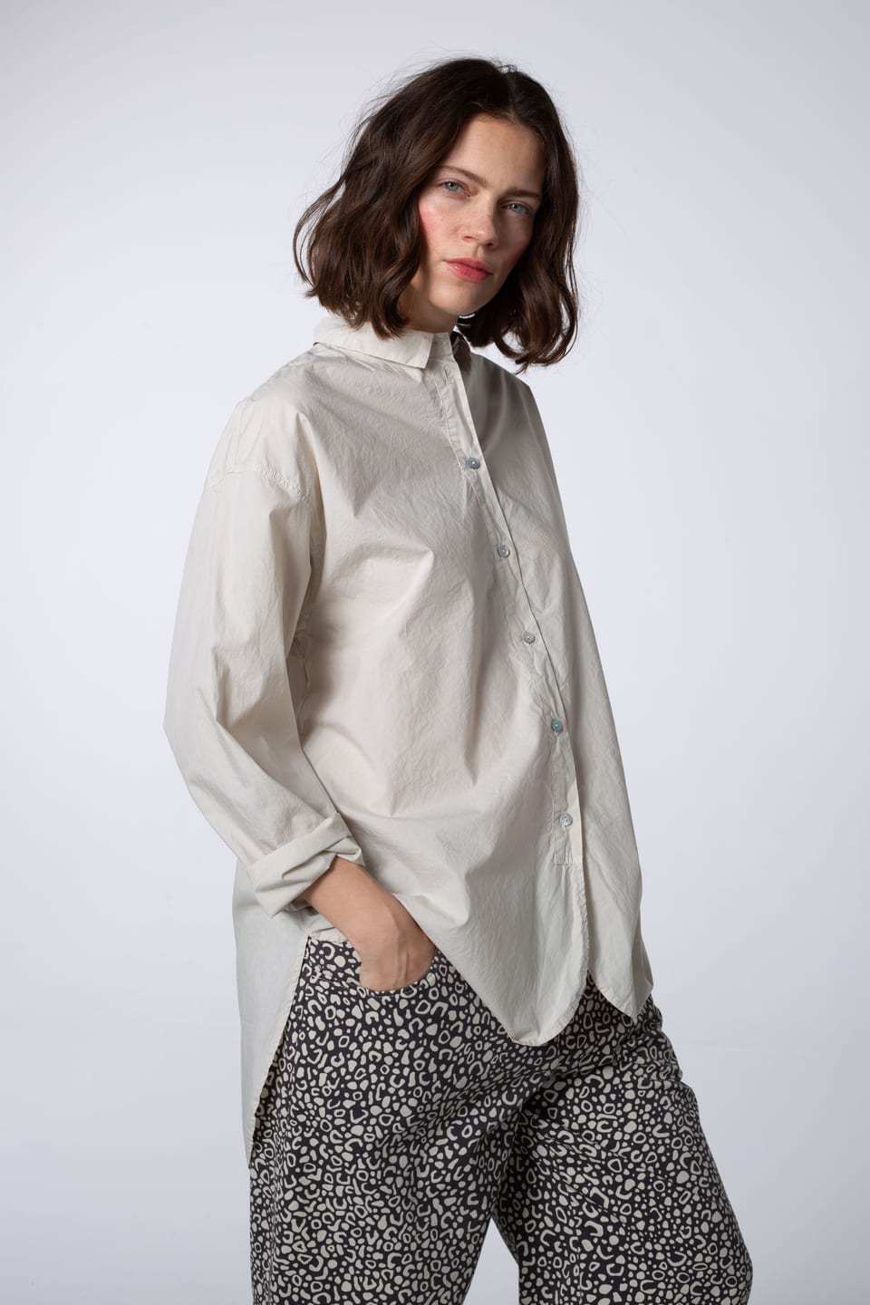Blouse 406 - Cotton poplin - 120ECRU - 60240710024