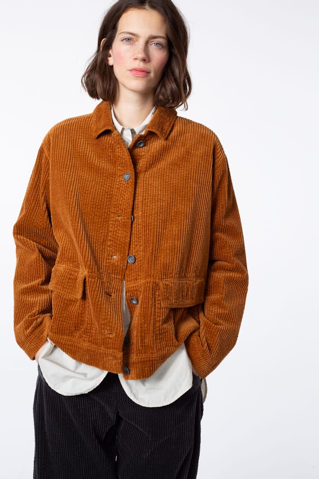 Jacket 404 - Wide-waled cotton corduroy - 850SISAL - 60240710031