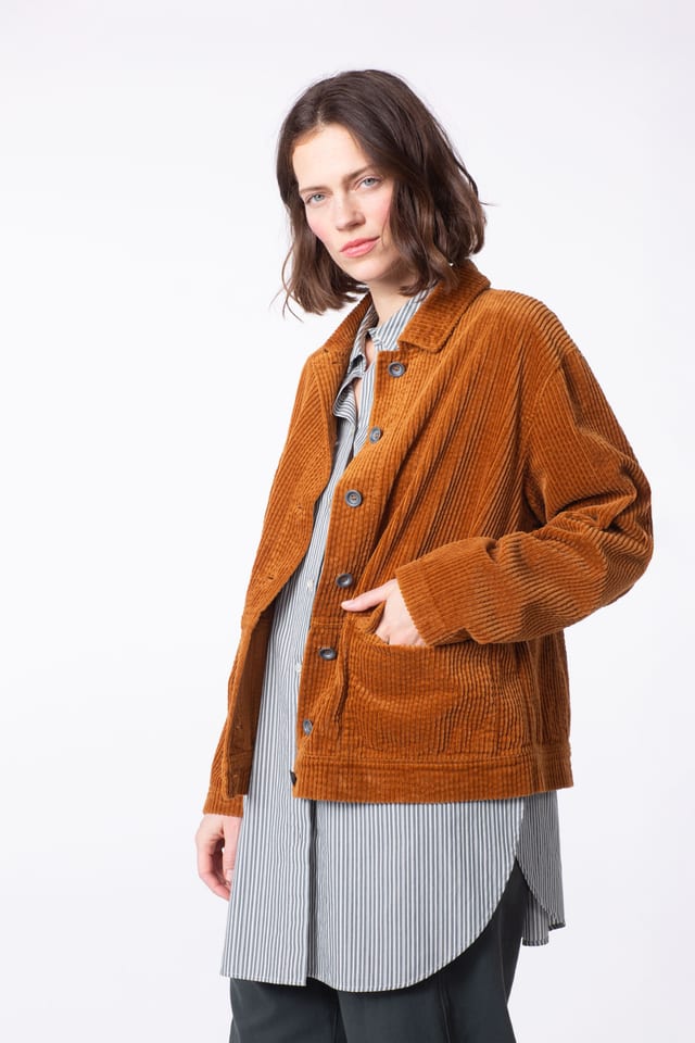 Jacket 404 - Wide-waled cotton corduroy - 850SISAL - 60240710031