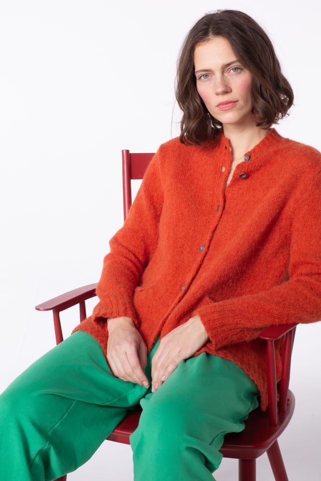 Jacket 402 - Bouclé virgin wool blend - 250ROOIBOS - 60240713023