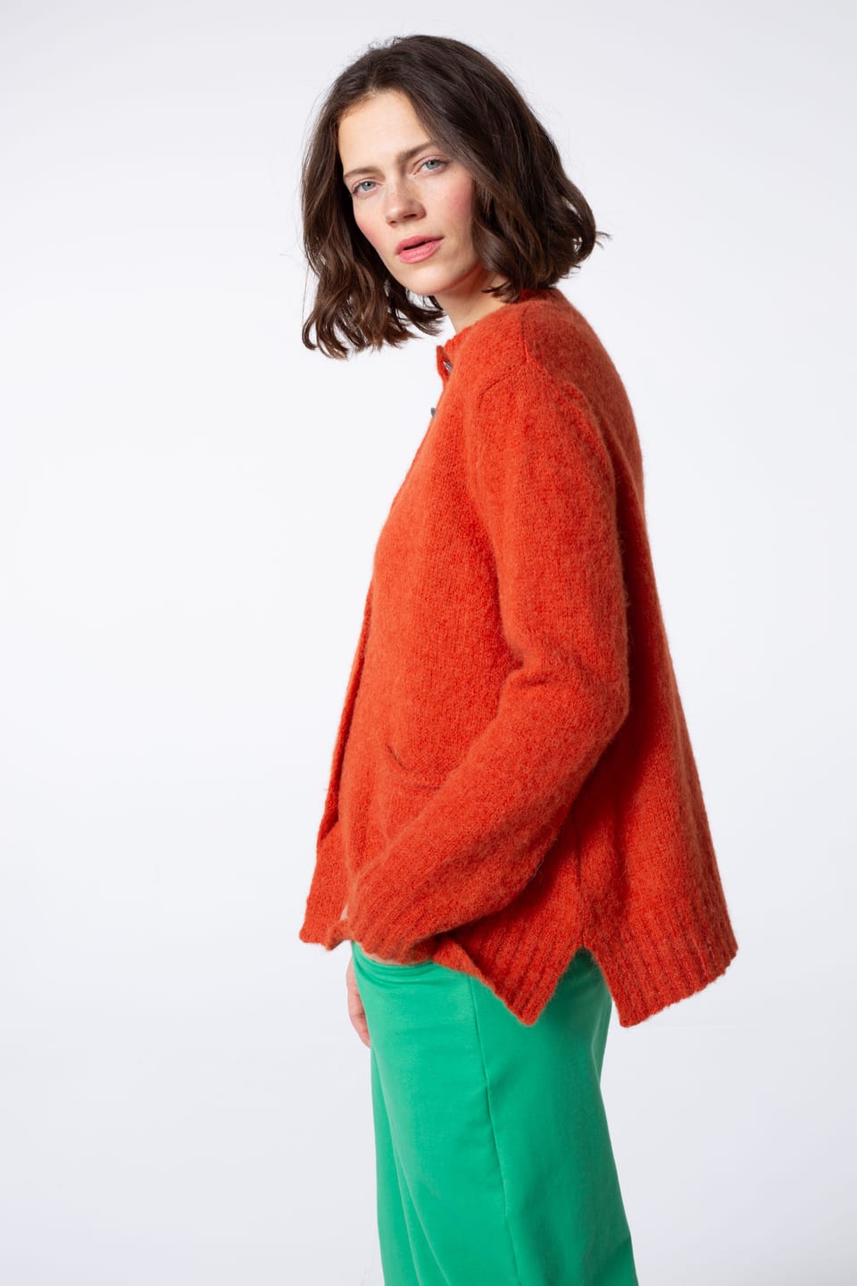 Jacket 402 - Bouclé virgin wool blend - 250ROOIBOS - 60240713023