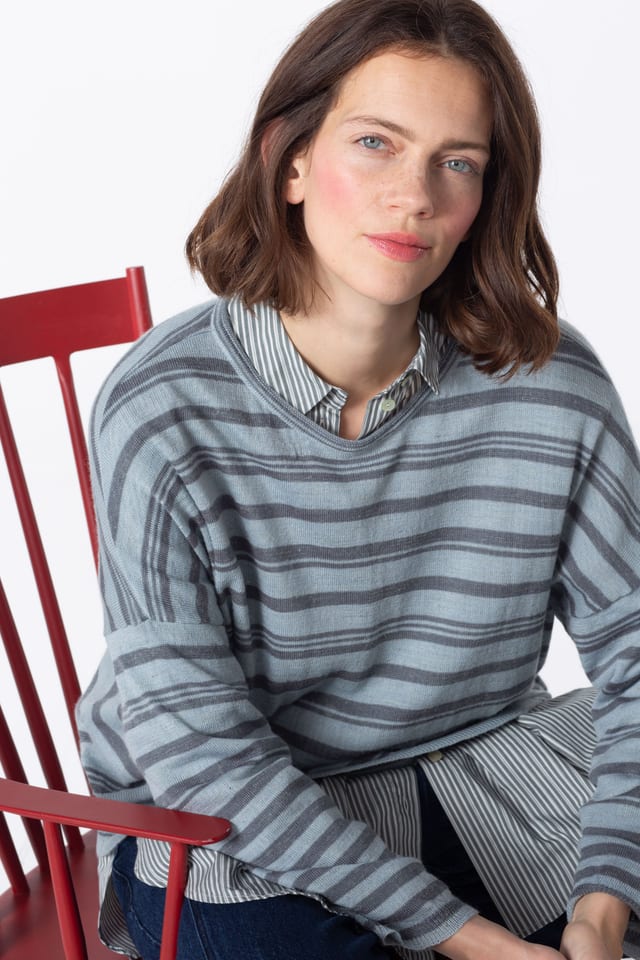 Pullover 428 - Wool linen blend - 590JUNIPER - 60240713024