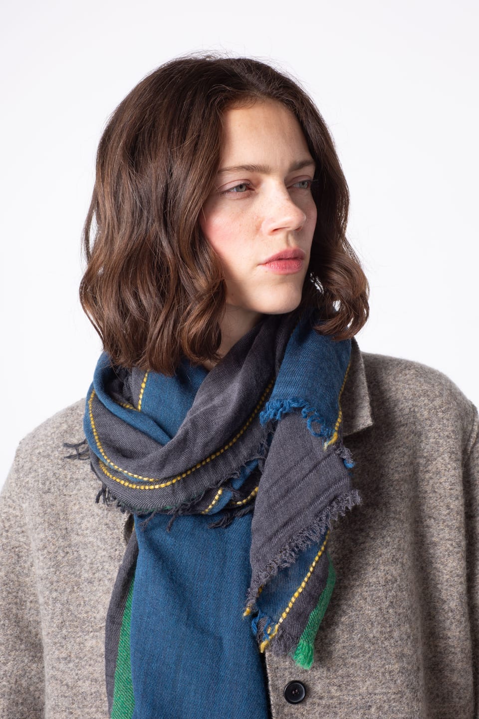 Scarf 418 - Virgin wool cotton blend - 890PAVEMENT - 60240714018