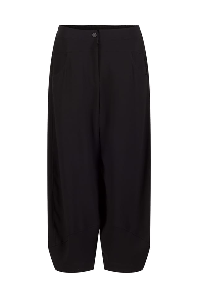 Trousers 413 - Viscose wool crepe - 990BLACK - 60240910036