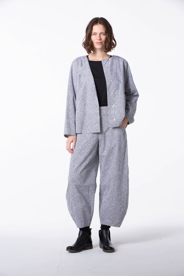 Trousers 413 - Patterned fine corduroy - 100WHITE - 60240910037