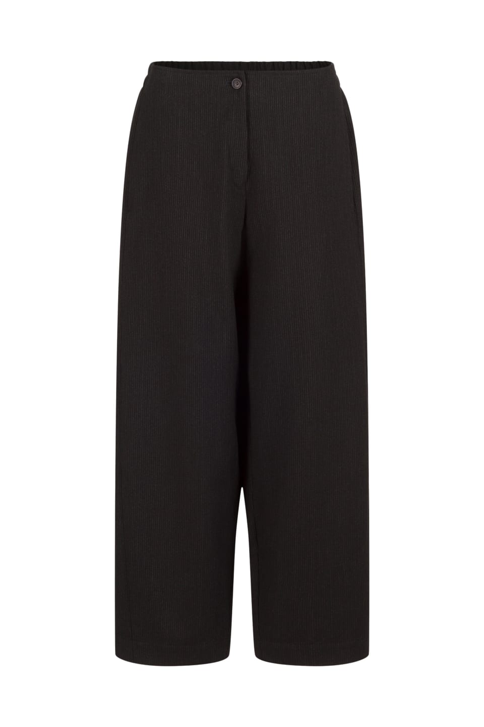 Trousers 414 - Viscose blend with fine stripes - 990BLACK - 60240910038