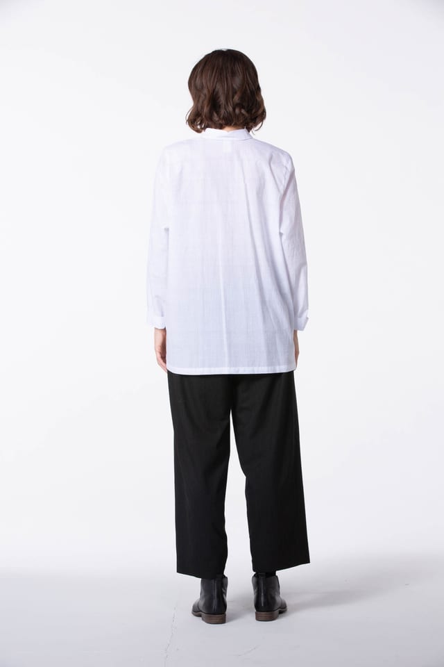 Trousers 414 - Viscose blend with fine stripes - 990BLACK - 60240910038
