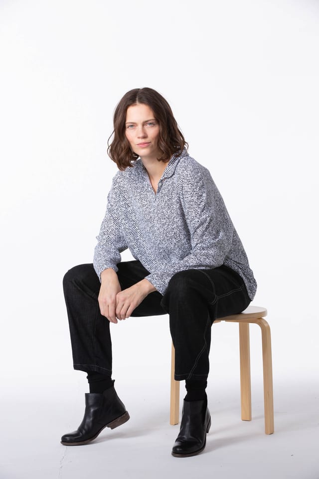 Bluse 413 - Bedruckter Viskose-Krepp - 100WHITE - 60240910043
