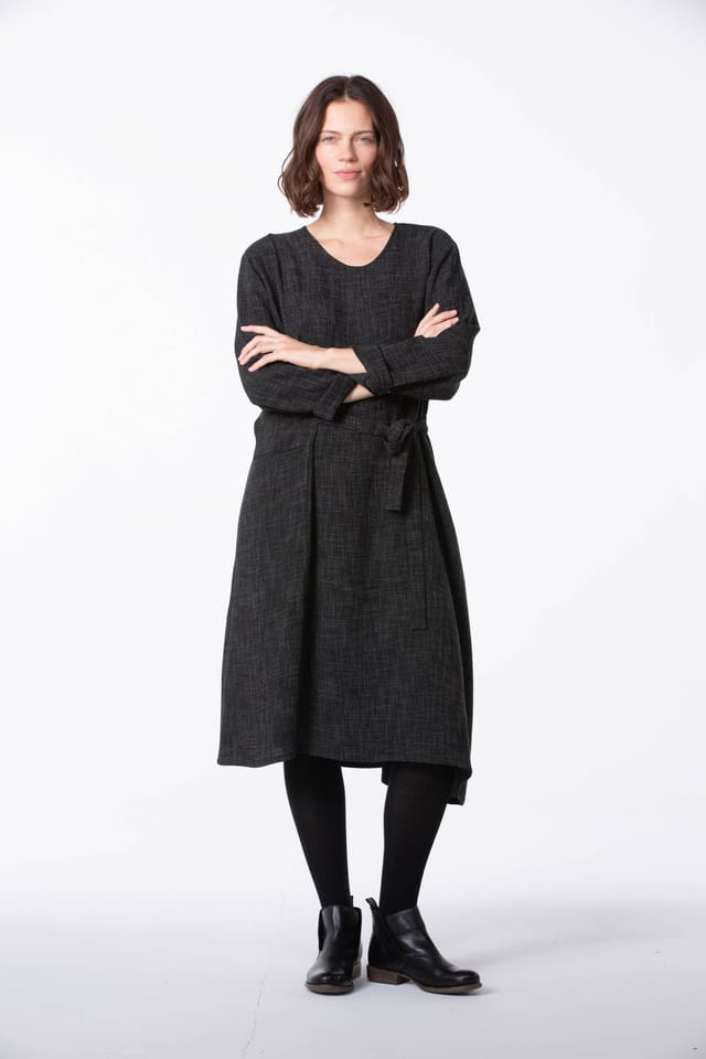 Dress 410 - Bicolour crepe - 990BLACK - 60240910044