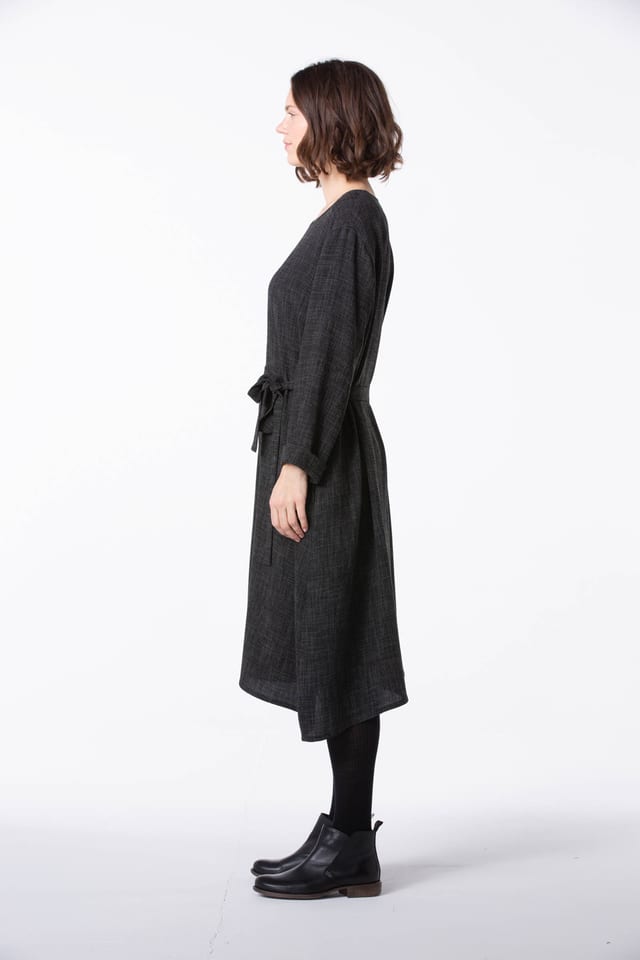 Dress 410 - Bicolour crepe - 990BLACK - 60240910044