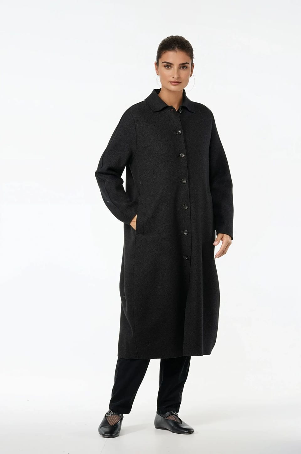Coat 503 - Premium OSKA boiled wool - 990BLACK - 10250710046