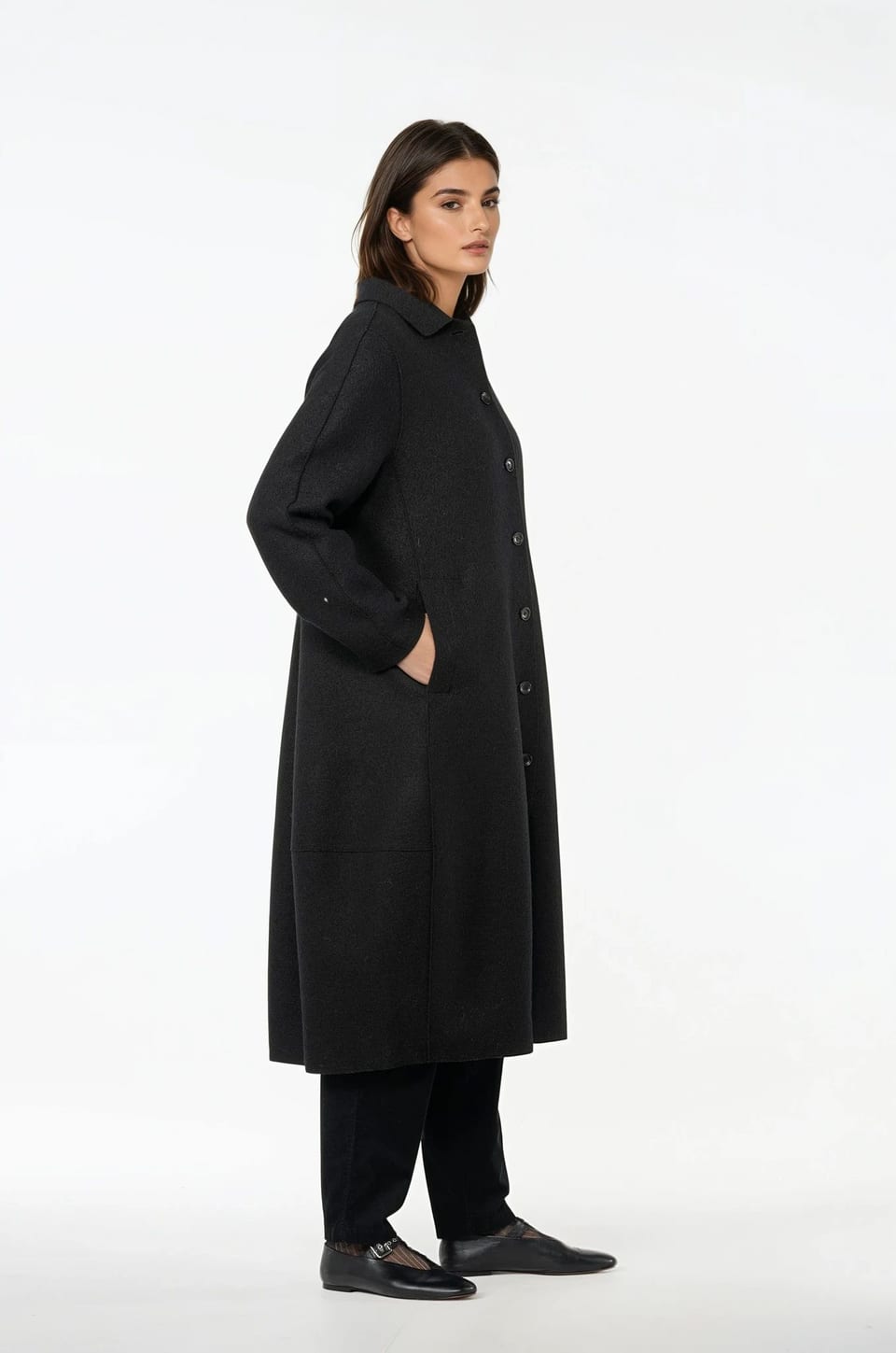 Coat 503 - Premium OSKA boiled wool - 990BLACK - 10250710046