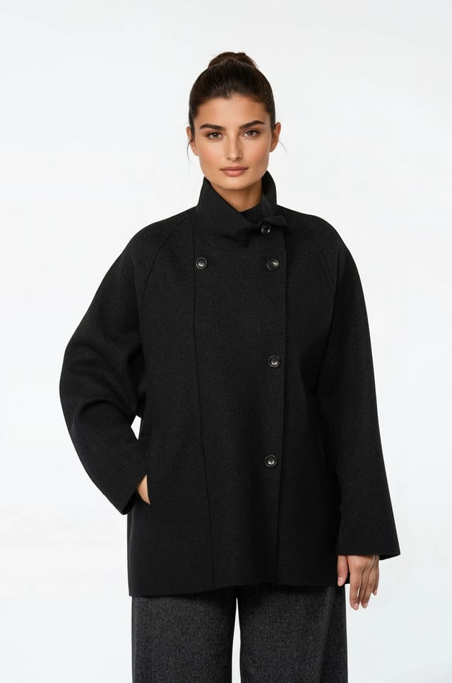 Outdoor jacket 503 - Premium OSKA boiled wool - 990BLACK - 10250710048