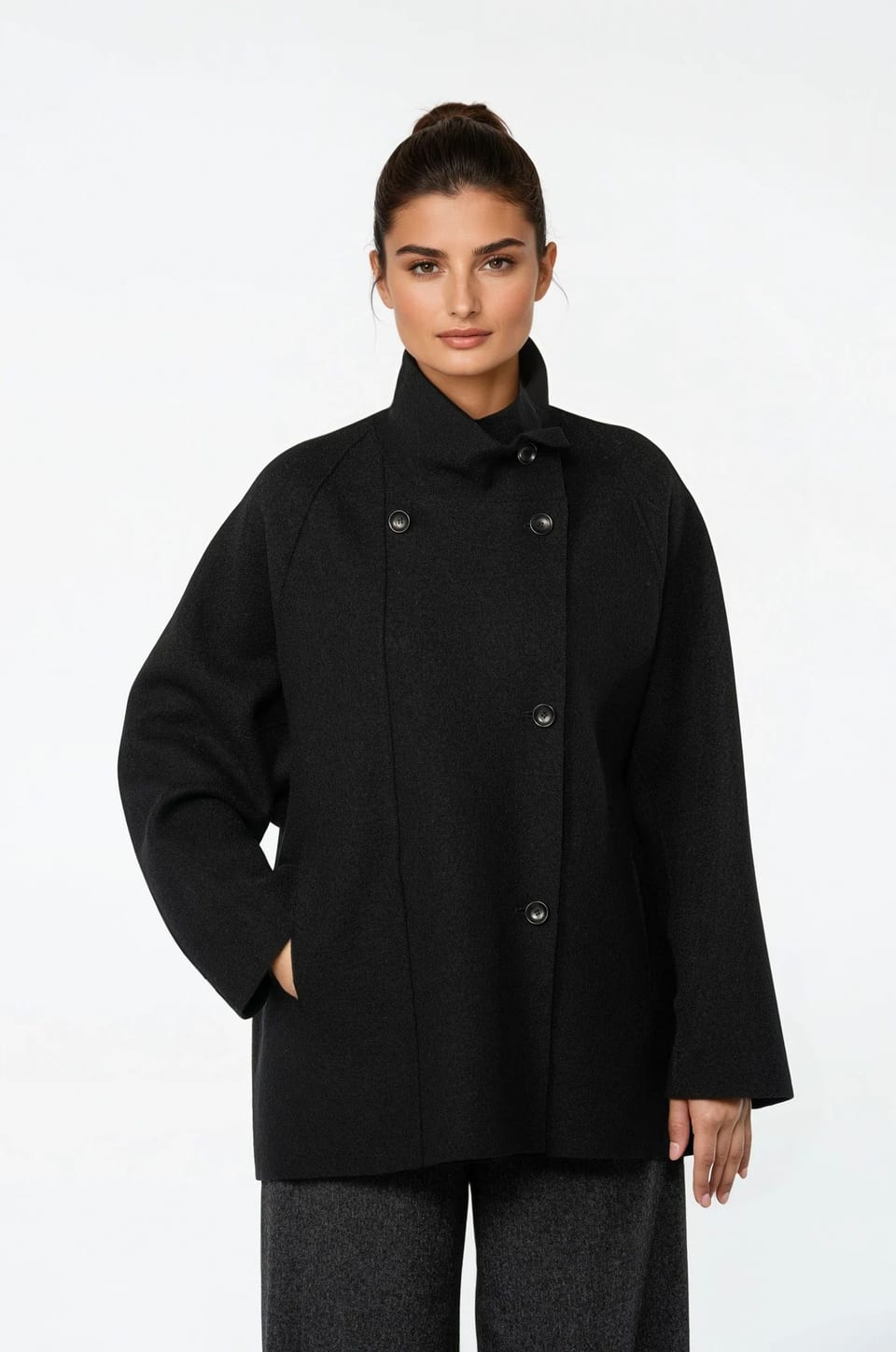 Outdoor jacket 503 - Premium OSKA boiled wool - 990BLACK - 10250710048