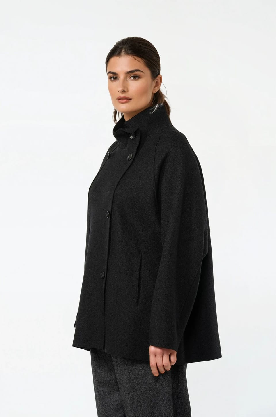 Outdoor jacket 503 - Premium OSKA boiled wool - 990BLACK - 10250710048