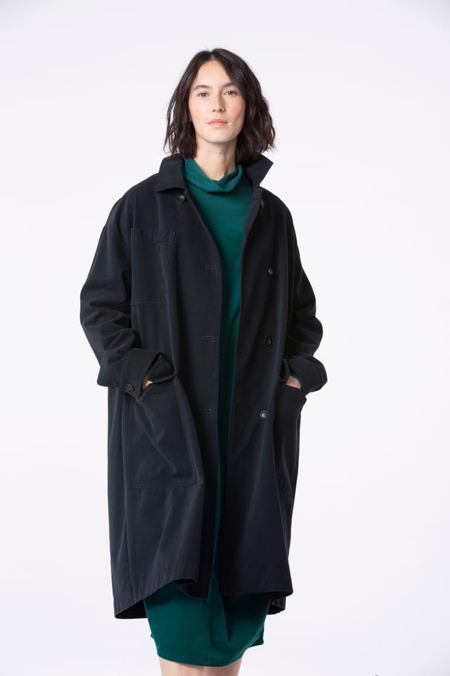 Coat 504 wash - Outdoor cotton twill - 990BLACK - 10250710050