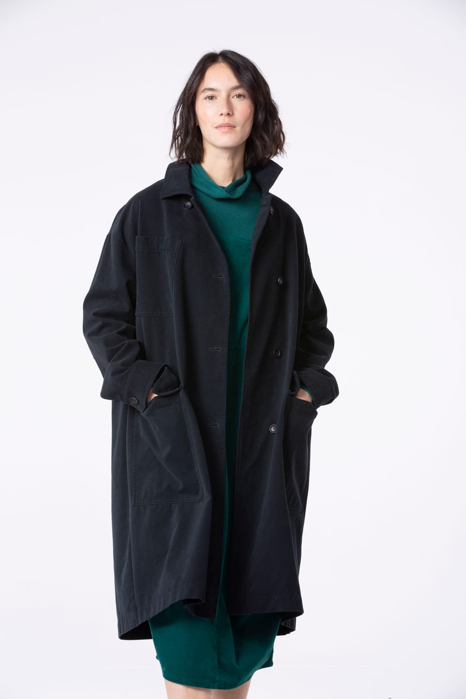 Coat 504 wash - Outdoor cotton twill - 990BLACK - 10250710050