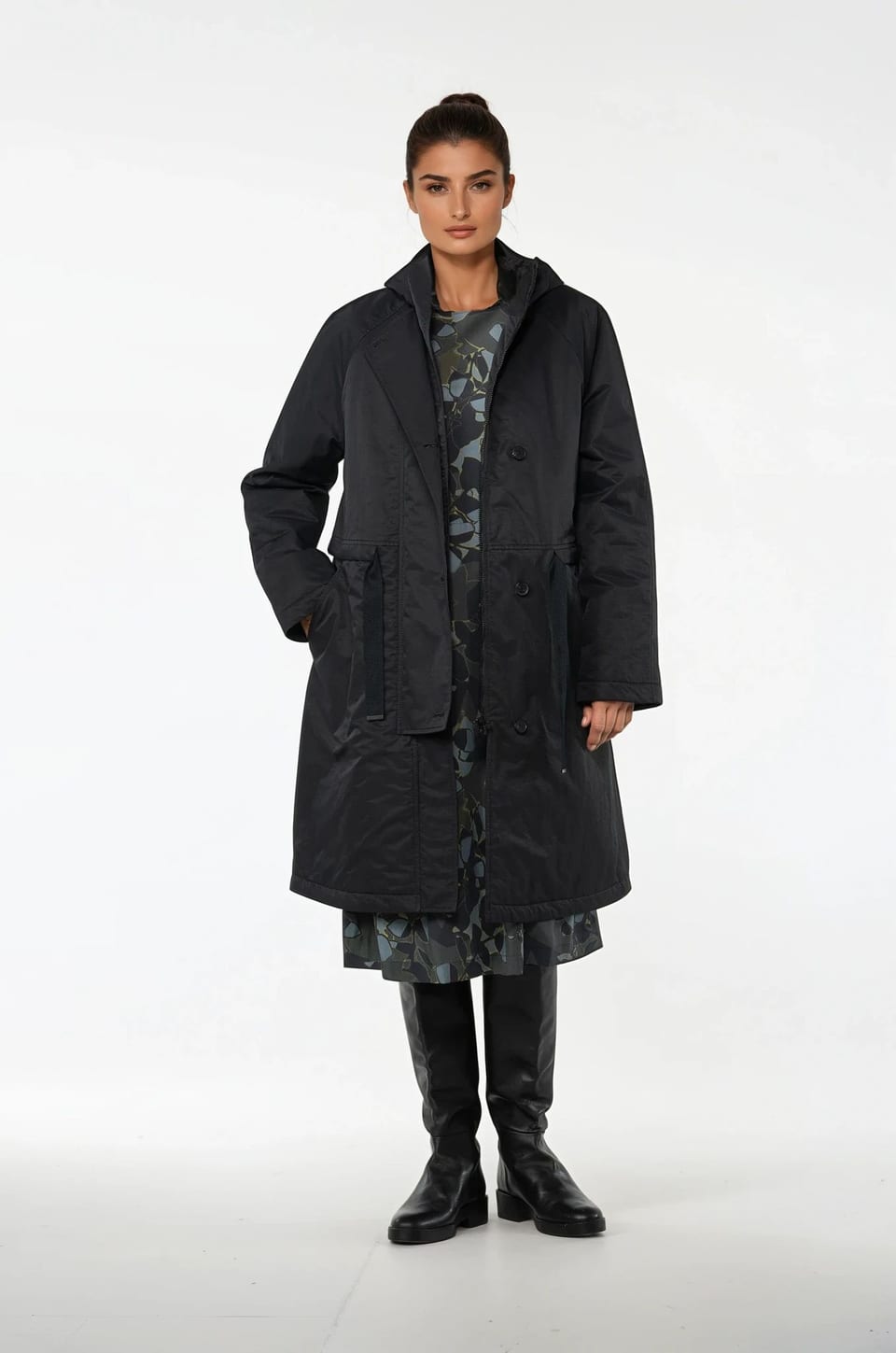 Coat 505 - Cotton and polyamide outdoor twill - 990BLACK - 10250710051