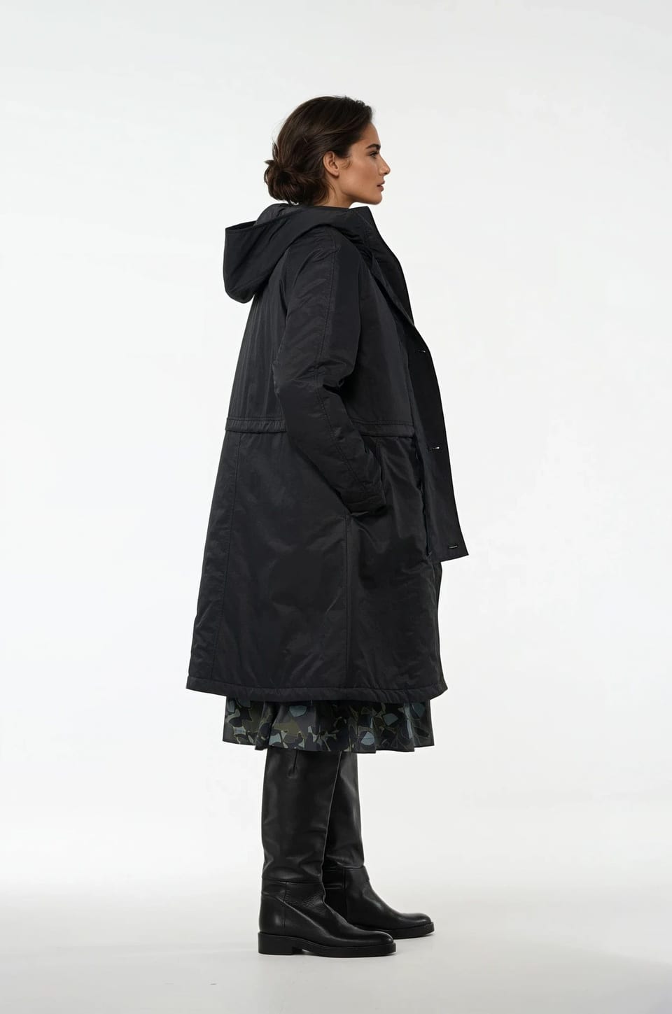 Coat 505 - Cotton and polyamide outdoor twill - 990BLACK - 10250710051