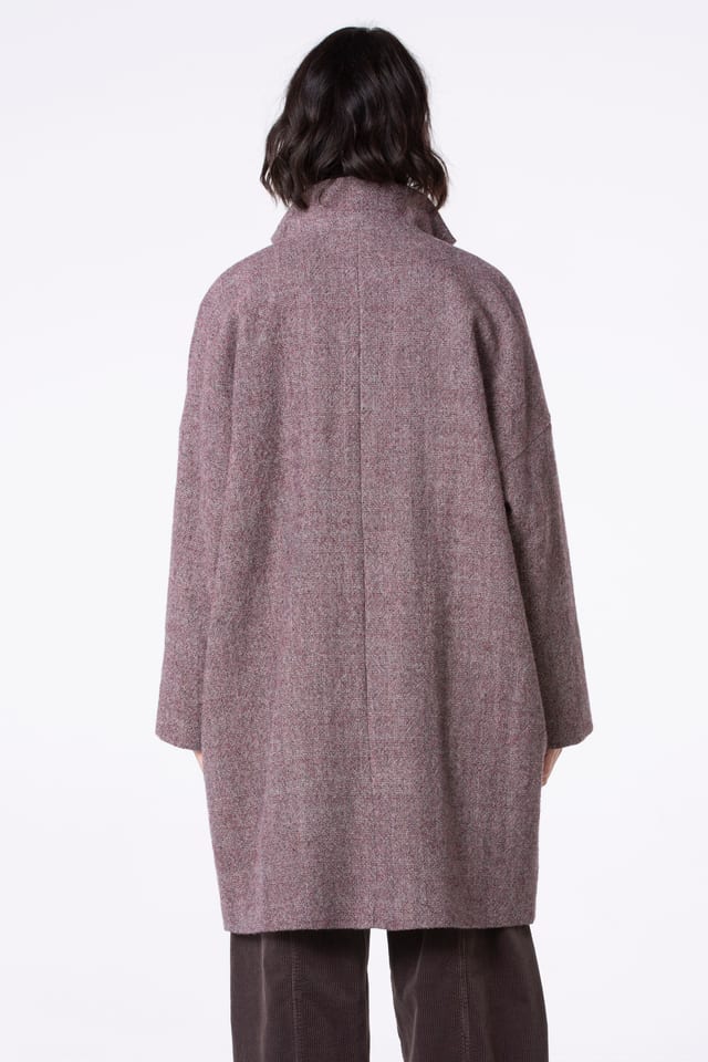 Coat 506 - Glencheck in pure new wool - 250REDWOOD - 10250710053