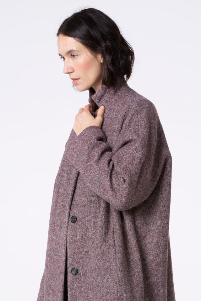 Frakke 506 - Glencheck i ren ny uld - 250REDWOOD - 10250710053