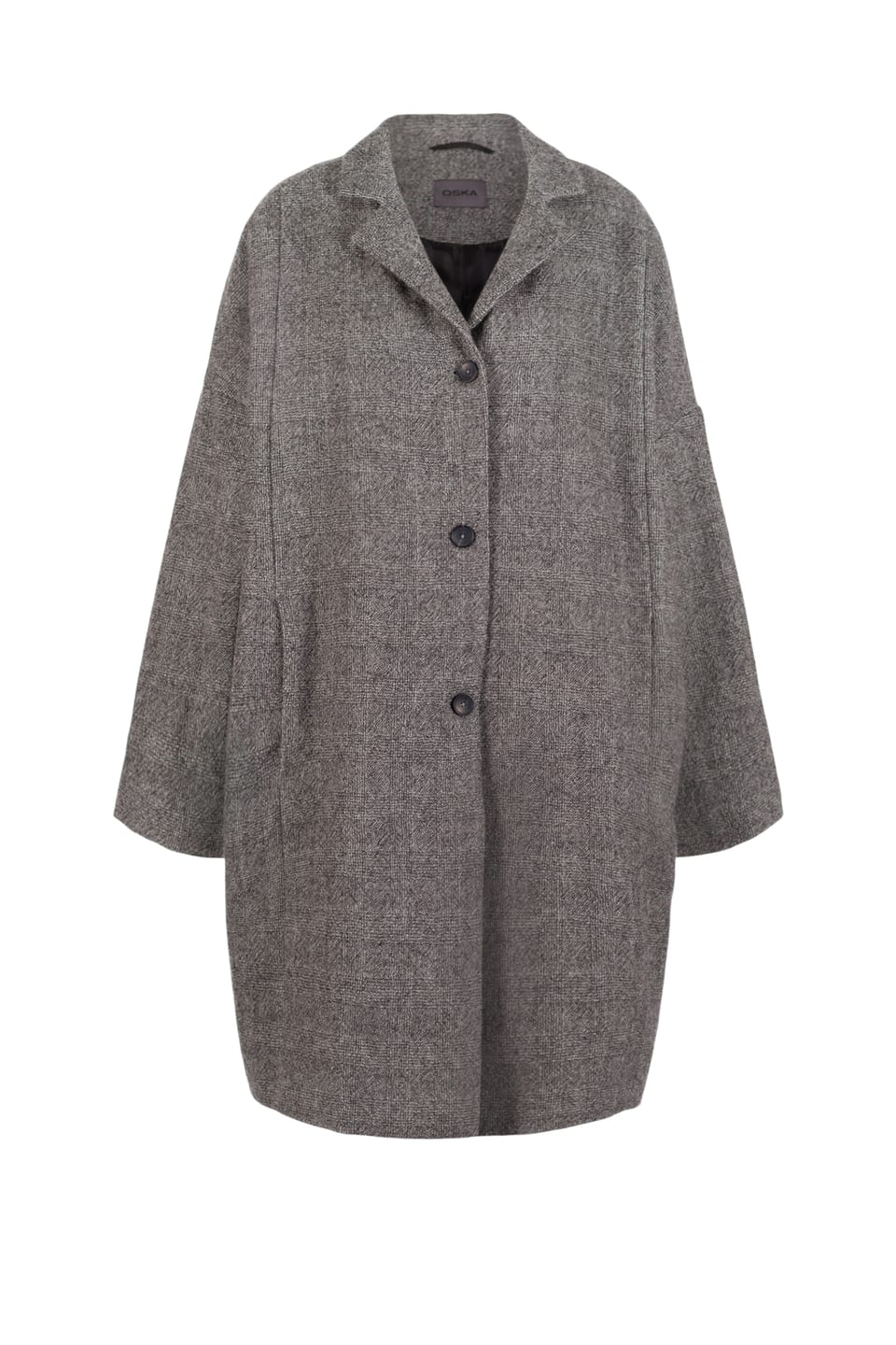 Coat 506 - Glencheck in pure new wool - 940MOUSE - 10250710053
