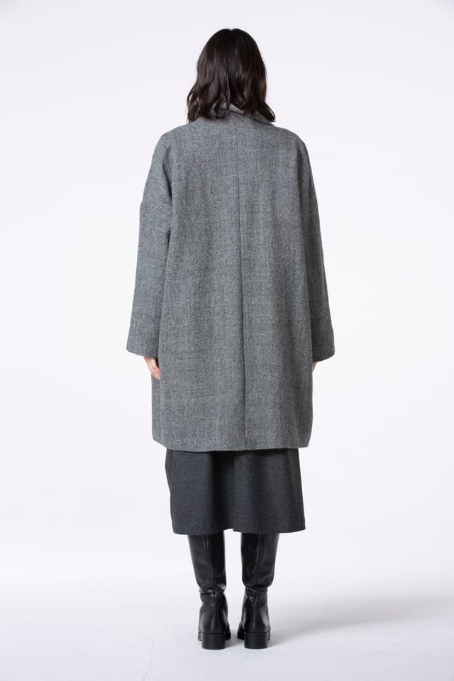 Coat 506 - Glencheck in pure new wool - 940MOUSE - 10250710053